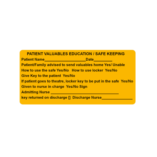 Patient Valuables Ed